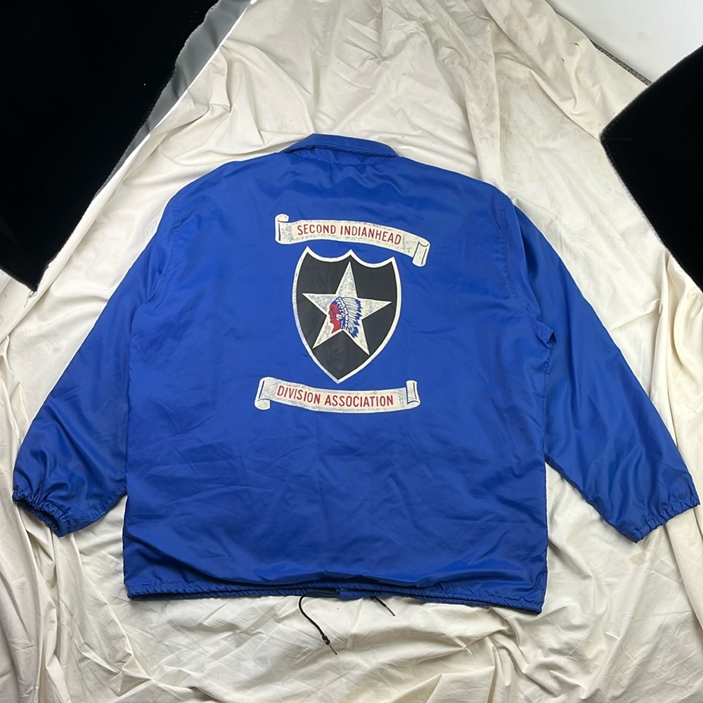 1960s Hand Painted Second Indianhead Infantry Division Association Windbreaker